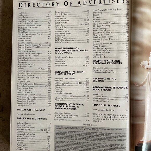 Vintage MODERN BRIDE Magazine August/September 1995 Edition - Picture 9 of 9